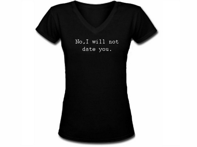No I will not date you funny couple graphic women t-shirt